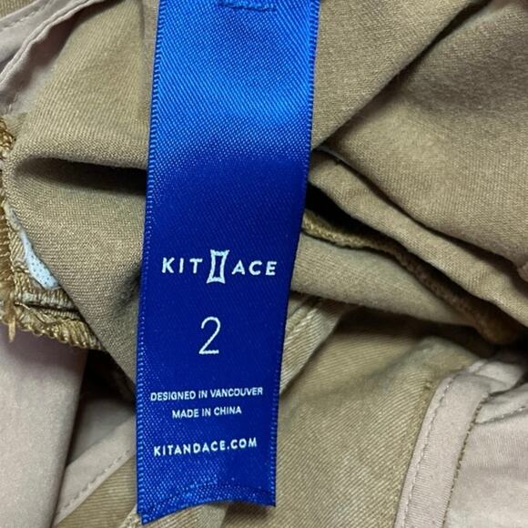 Kit and Ace Womens Beige Tan High Waist Straight Wide Leg Trousers Dress Pants 2 - Picture 4 of 5